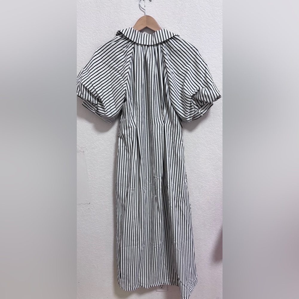 Entro striped button down puff sleeve dress NWT - Picture 4 of 6